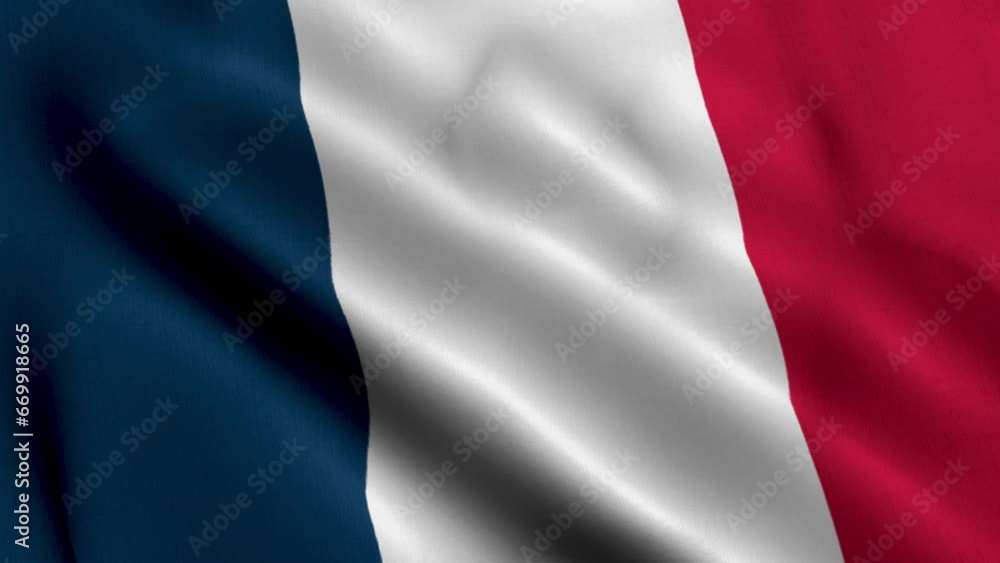 France Flag. Waving Fabric Satin Texture of the Flag of France 3D illustration. Real Texture Flag of the France France Flag. Waving Fabric Satin Texture of the Flag of France 3D illustration. Real Texture Flag of the France
