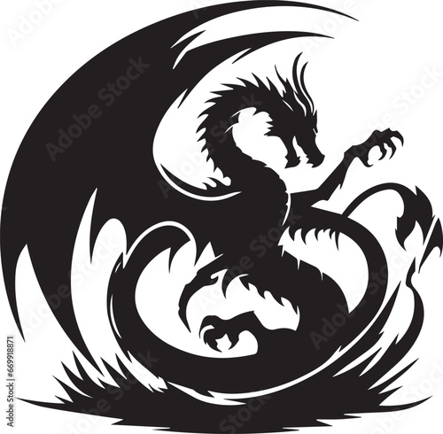 dragon EPS  dragon Silhouette  dragon Vector  dragon Cut File  dragon Vector