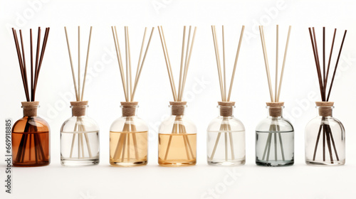 Set of different reed diffusers photo