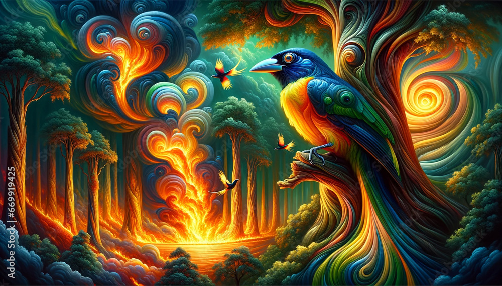Amazon Rain-forest Flames: How Fires Threaten Paradise Tanager Birds Amazon Rain-forest Flames: How Fires Threaten Paradise Tanager Birds