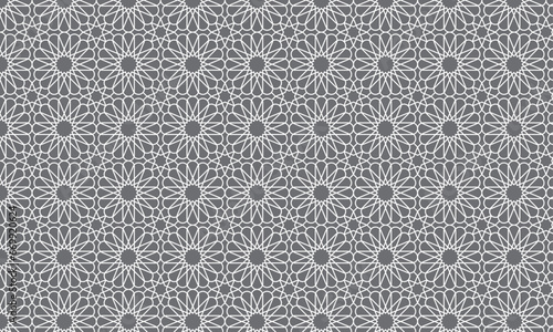 Islamic Geomteric Pattern Background with gray color for wall of building or other