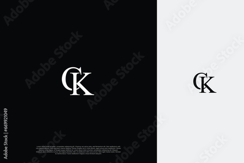 Initial CK Letter Logo monogram typography for business name. Vector logo inspiration