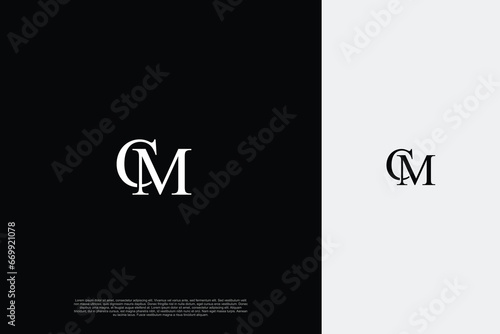 Initial CM Letter Logo monogram typography for business name. Vector logo inspiration