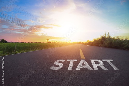 New Start Concept ,The Road to Success,Starting Something New to Achieve Real Goals,Loving Health 