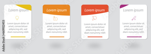 BUSINESS INFOGRAPHIC BOX SHAPE FOUR TOPICS