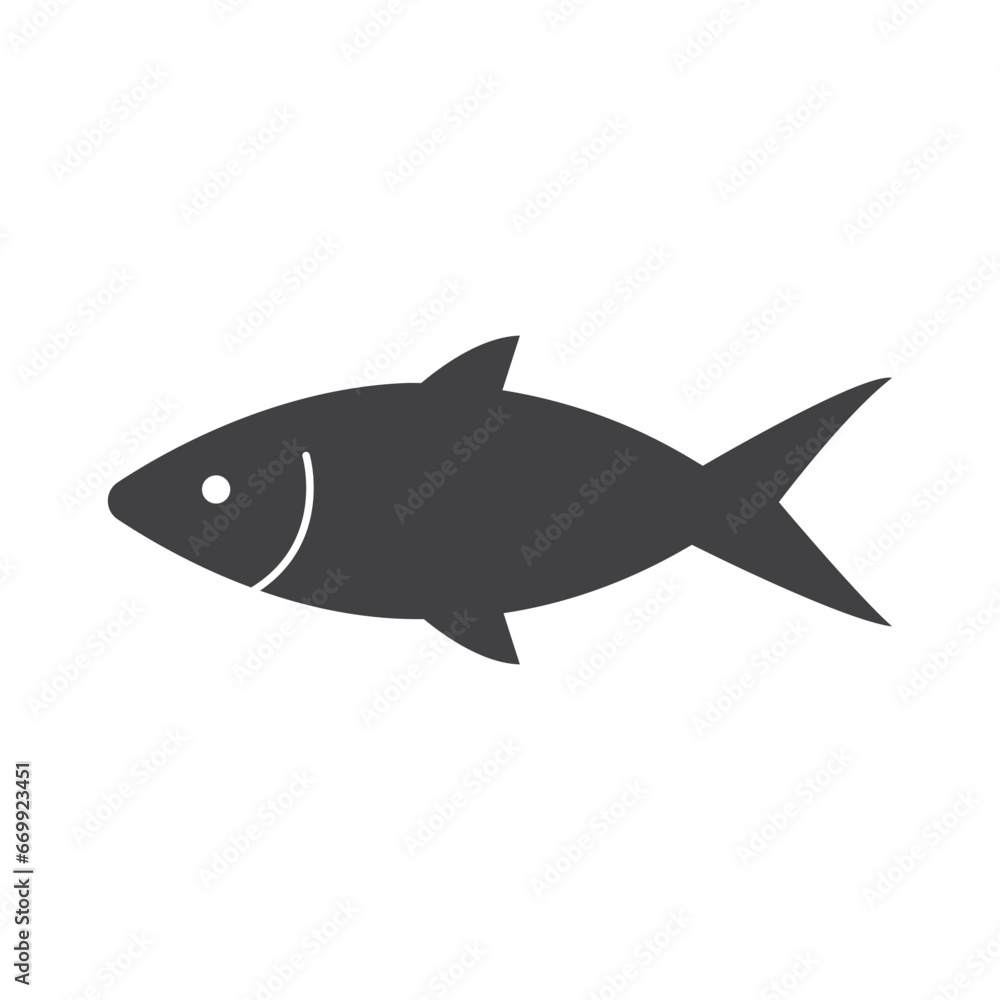 Fish icon, seafood or farm water animal isolated flat design vector illustration Fish icon, seafood or farm water animal isolated flat design vector illustration