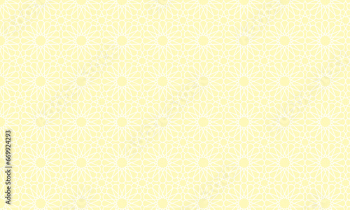 Islamic Geomteric Pattern Background with light yellow color for wall of building or other