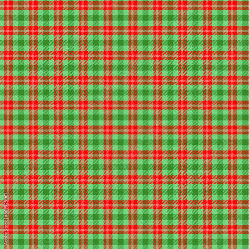 Christmas gingham seamless pattern.Checkered tartan plaid with twill weave repeat pattern in green and red . Geometric vector illustration background design for fabric and print.