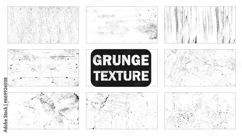 Set of grunge overlay textures.