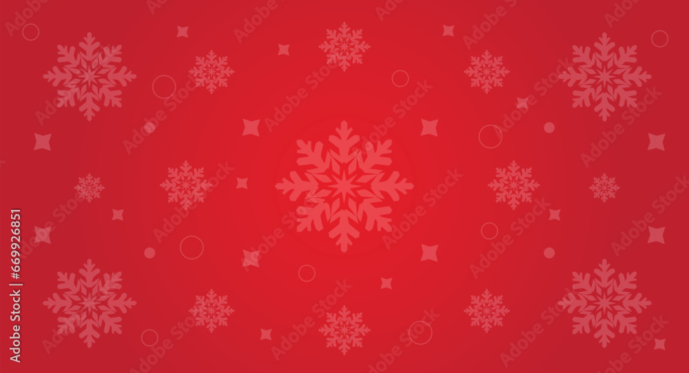 Red snowflakes background. Snowflake pattern