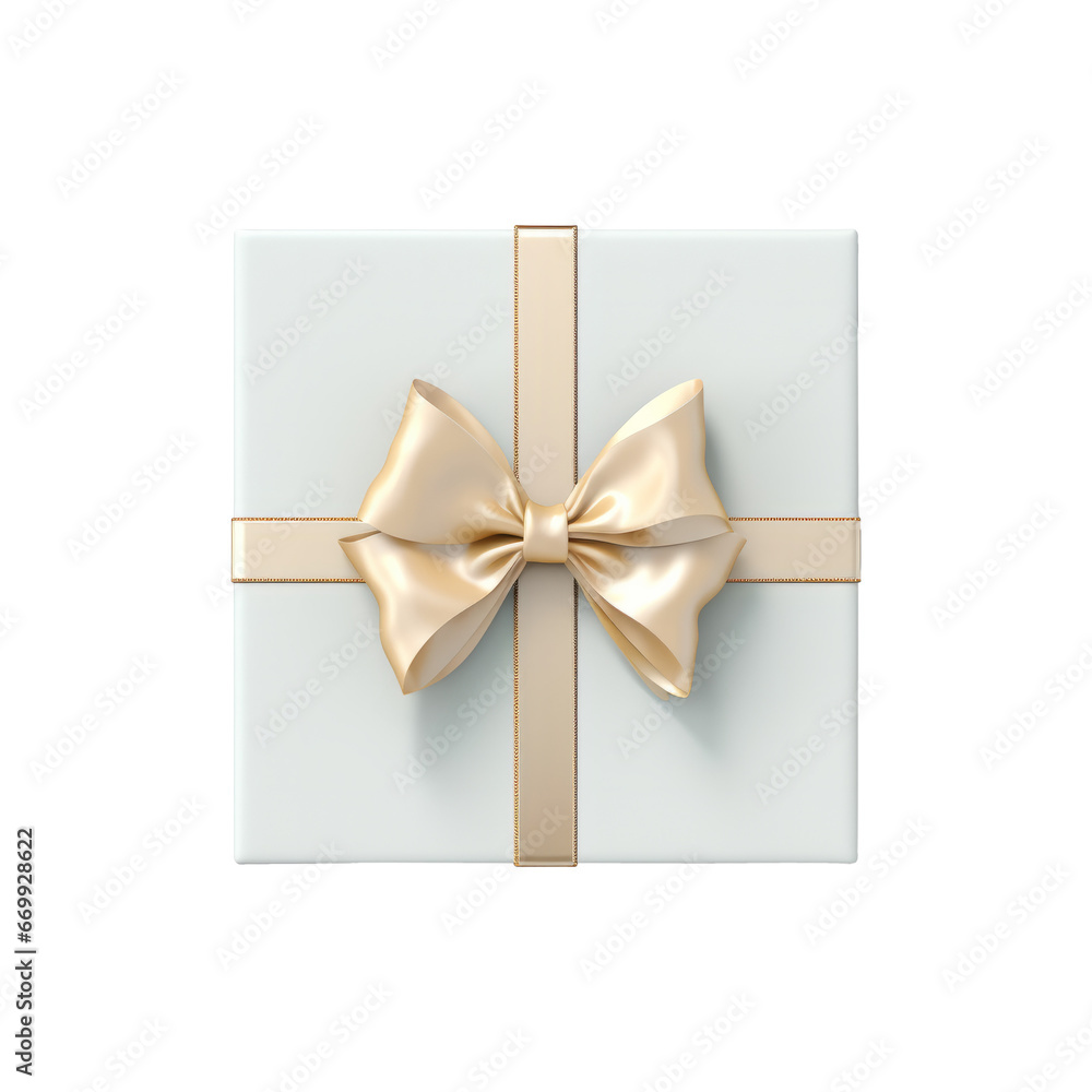 Gift box top view isolated on transparent background. AI generative. Gift box top view isolated on transparent background. AI generative.