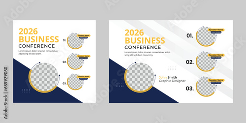 
corporate business webinar invitation live conference instagram  post layout design, editable technology business marketing promotion social media web banner template  