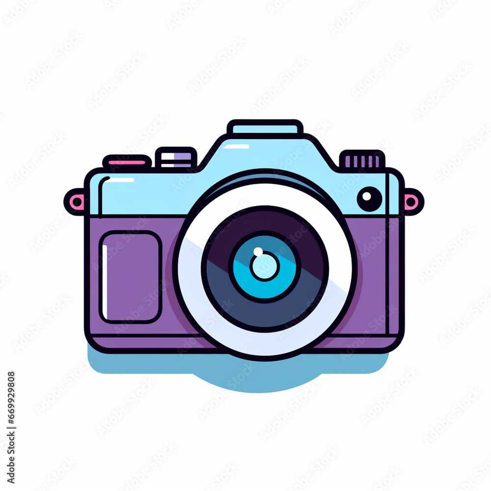 Camera icon. Flat icon. Generative AI Camera icon. Flat icon. Generative AI