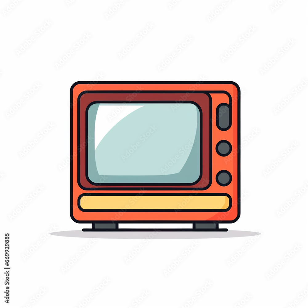 TV icon. Flat icon. Generative AI