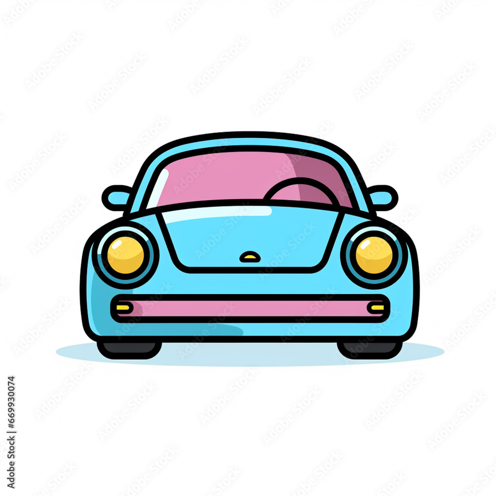 Car icon. Flat icon. Generative AI