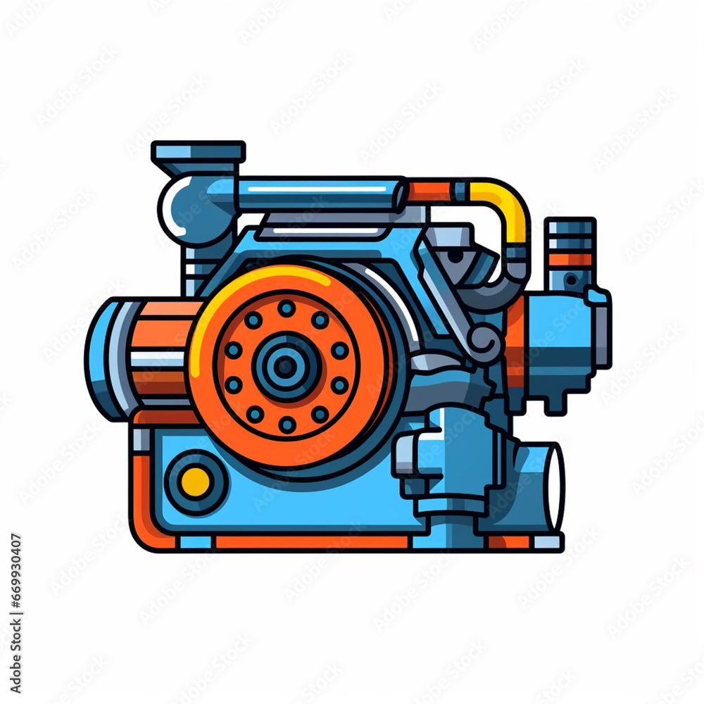Engine icon. Flat icon. Generative AI Engine icon. Flat icon. Generative AI