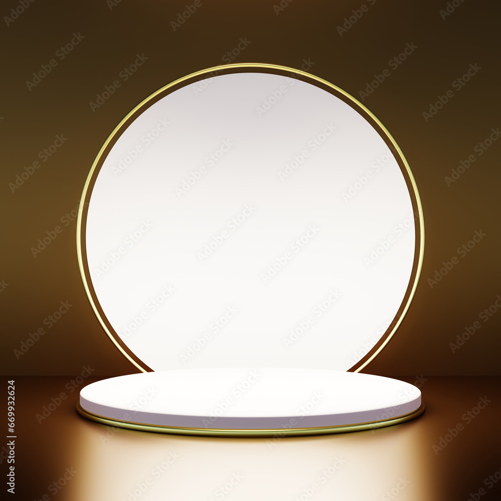 Autumn orange podium for cosmetic product, object. Empty platform, platform space place. Modern pedestal product background. 3d render Autumn orange podium for cosmetic product, object. Empty platform, platform space place. Modern pedestal product background. 3d render