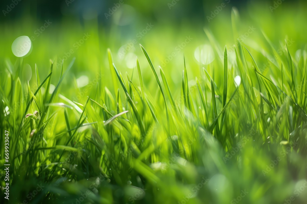 Obraz premium natural and herbal green grass farm field with sunlight effect