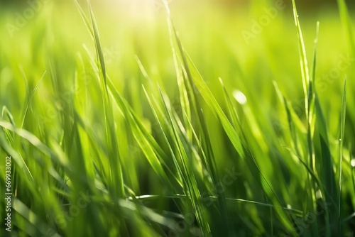 eco-friendly natural green grassland for fresh morning