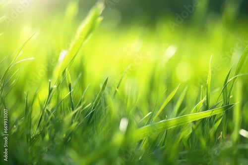 eco-friendly natural green grassland for fresh morning