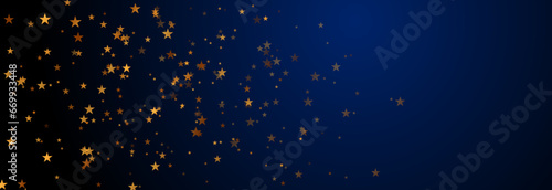 Dark blue abstract background with golden stars. Retro vector banner design