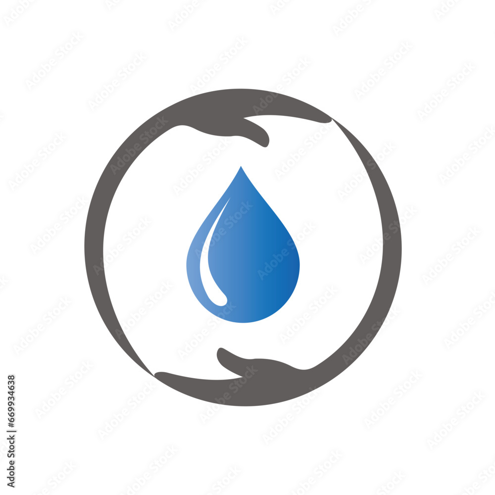 hand with drop water hand with drop water