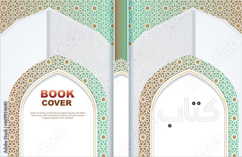 Arabic Islamic Style Book Cover Design with Arabic Pattern and Ornaments
