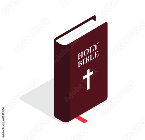 Vector illustration in isometric style. Holy book bible	