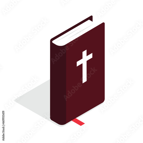 Vector illustration in isometric style. Holy book bible	