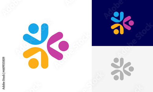 Community people  Social community  Human family logo abstract design vector
