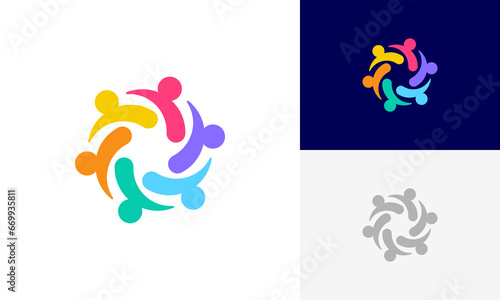 Community people, Social community, Human family logo abstract design vector