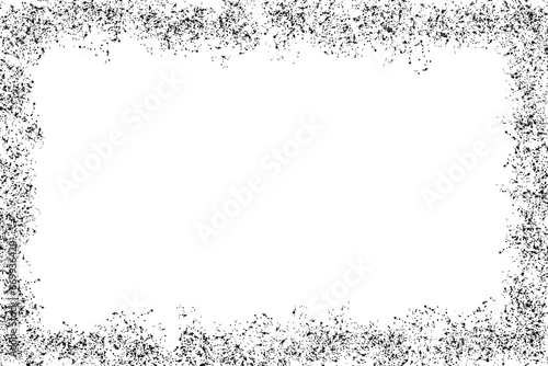 Frame sprayed with rough color blobs in black with transparent background  PNG. The color can be easily changed in your image editor.