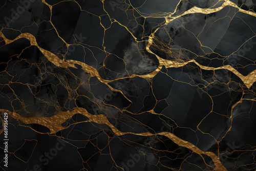 Marble Black Gold Tile Texture