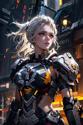 A girl in cyberpunk style