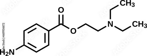 Procaine structural formula, vector illustration