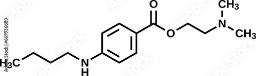 Tetracainum structural formula, vector illustration 
