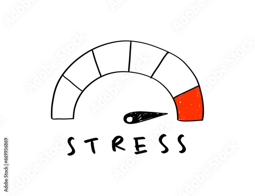 stress speedometer illustration photo