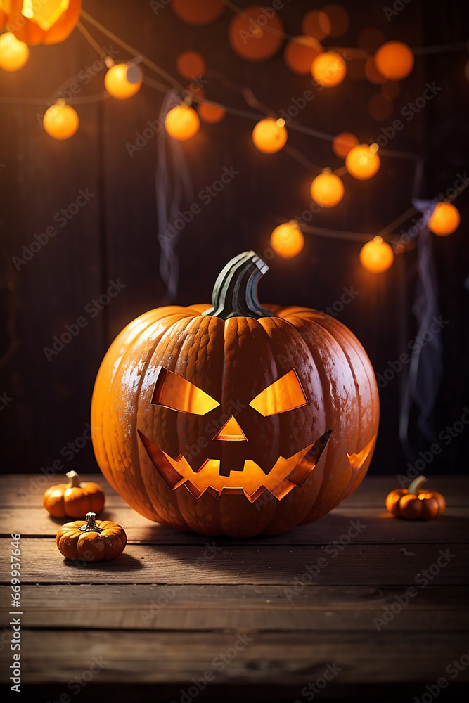halloween blured background empty table halloween blured background empty table
