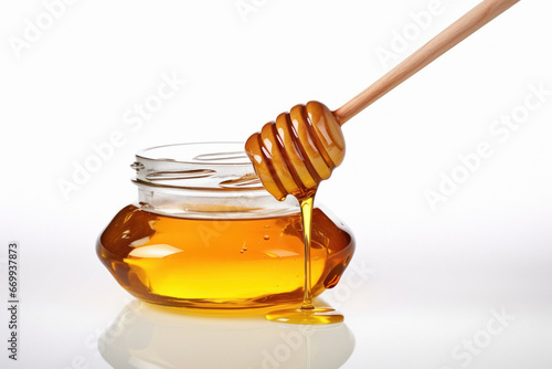 Glass jar with full of honey