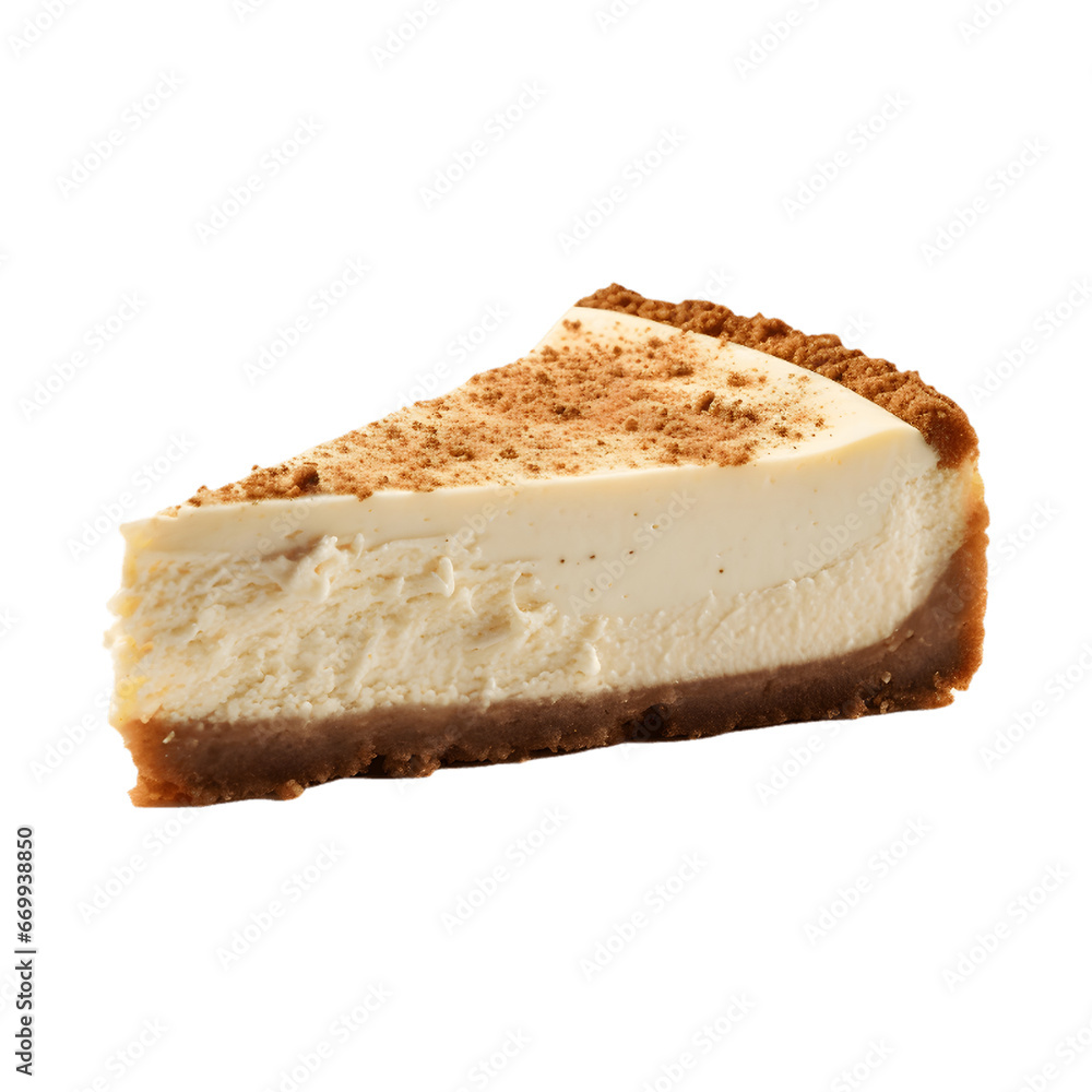 Vanilla bean cheese cake isolated on a transparent background Vanilla bean cheese cake isolated on a transparent background