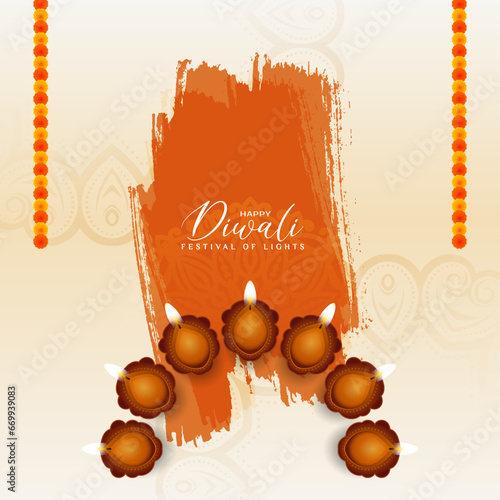 Happy Diwali religious Indian festival decorative background