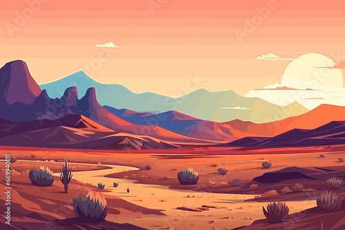 Chile flat art landscape illustration