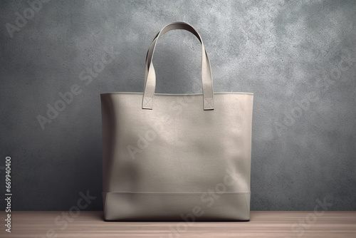 Mockup grey tote-bag. Shopper tote bag handbag on isolated black background. Copy space shopping eco reusable bag. Grocery accessories. Template blank material canvas cloth. Tote bag mockup.