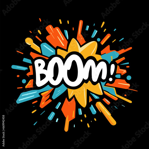 Boom Cartoon explosion. Vector illustration