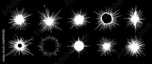 Explosions  energy flashes cartoon collection. Vector illustration