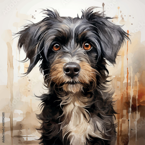 Dog art like picture book illustration
