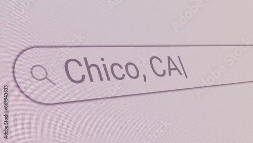 Search Bar Chico CA 
Close Up Single Line Typing Text Box Layout Web Database Browser Engine Concept