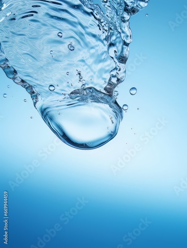 Water drop isolated on blue background AI