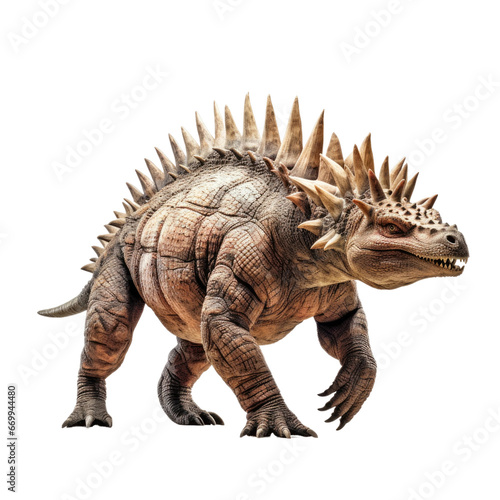 3D Stegosaurus in Natural Beauty  on transparent background.