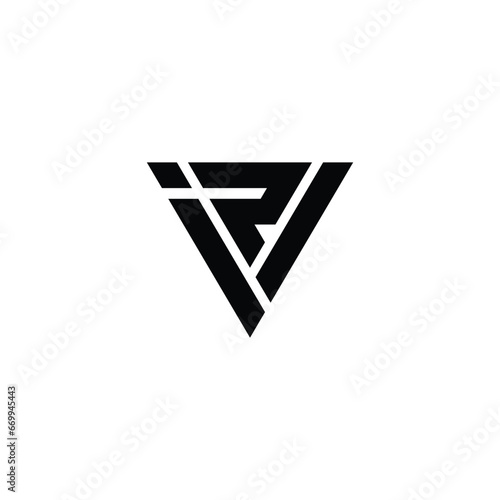 IVR letter logo icon with the triangle style design